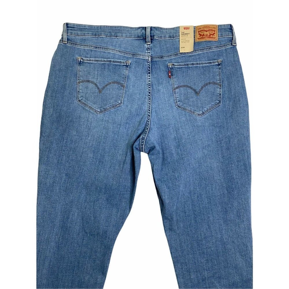 Levi's Women's Plus 711 Skinny Ankle Mid Rise Blue Slim Jeans Size 22W - Picture 8 of 12